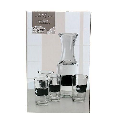 Artikel Glaskaraff H27cm med 4 glas H11cm