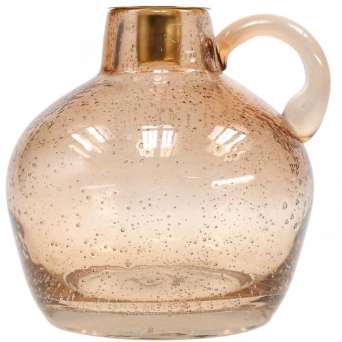 Floristik24 Ljusstake Glas Ljus Ljusbrun Dekorkanna H15,5cm