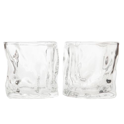 Artikel Dekorativt värmeljus i glas liten ljushållare i glas Ø8cm H7,5cm 2st