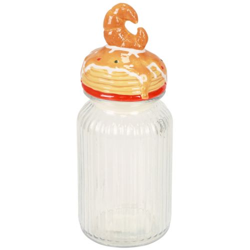 Artikel Bonboniere glaskexburk med lock croissant Ø11cm H28,5cm