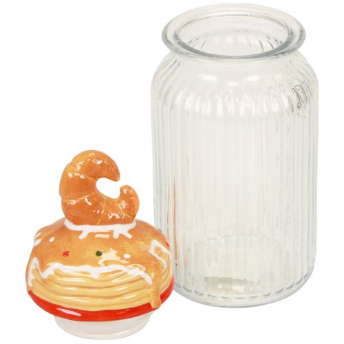 Artikel Bonboniere glaskexburk med lock croissant Ø11cm H28,5cm