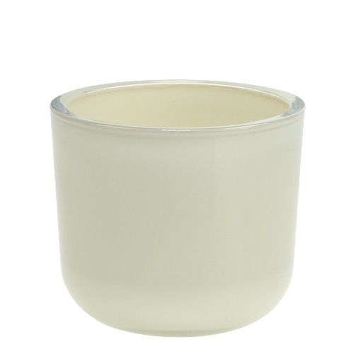 Blomkruka i glas Ø12,5cm H11cm Kräm