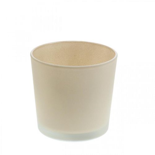 Floristik24 Blomkruka i glas beige kruka glaskruka Ø11,5cm H11cm