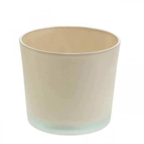 Floristik24 Blomkruka i glas beige kruka Glaskruka Ø14,5cm H12,5cm