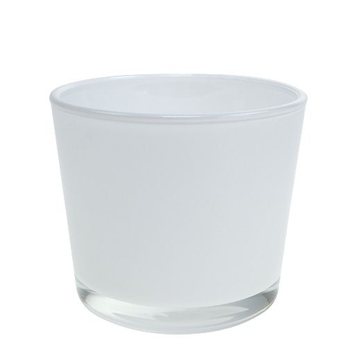Floristik24 Blomkruka i glas vit Ø10cm H8,5cm