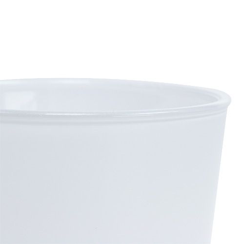 Floristik24 Blomkruka i glas vit Ø10cm H8,5cm
