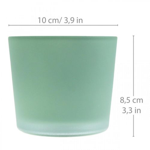 Artikel Blomkruka i glas grön plantering glasbalja Ø10cm H8,5cm