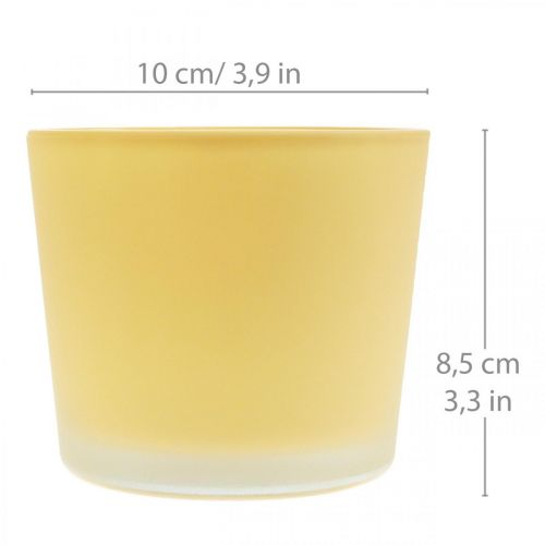 Artikel Blomkruka i glas gul kruka glasbalja Ø10cm H8,5cm