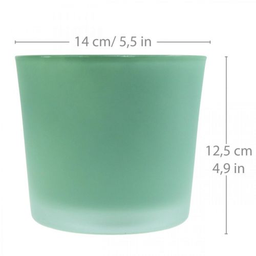 Artikel Blomkruka i glas grön plantering glasbalja Ø14,5cm H12,5cm