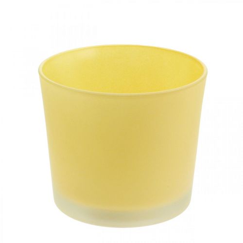 Floristik24 Blomkruka i glas gul växtkruka glasbalja Ø14,5cm H12,5cm