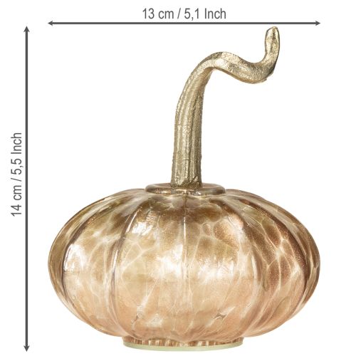 Artikel Glaspumpaborddekoration höstpumpa glas metall H14cm 2 st