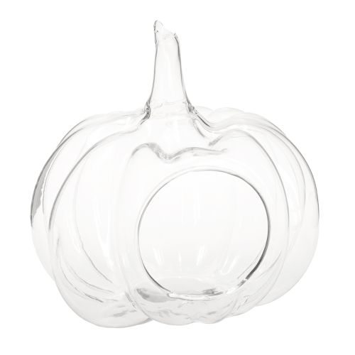 Floristik24 Glaspumpa med öppning, höstdekorationspumpa, klar, Ø21 cm, H20 cm