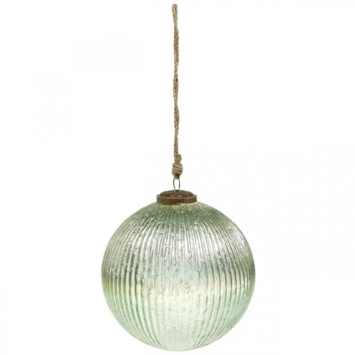 Floristik24 Julkulsglas stort för upphängning av grön, gyllene vintage Ø20cm