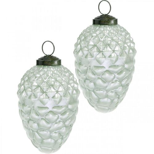 Floristik24 Träd dekoration kottar höstfrukter äkta glas antikt utseende Ø7cm H11.5cm 6st