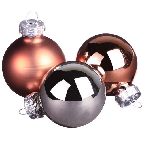 Artikel Glaskulor träd jul silver aprikos Ø4cm 24 st