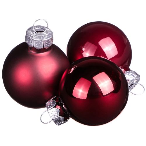 Floristik24 Glaskulor Jul i Bordeaux mix Ø3cm 22 st