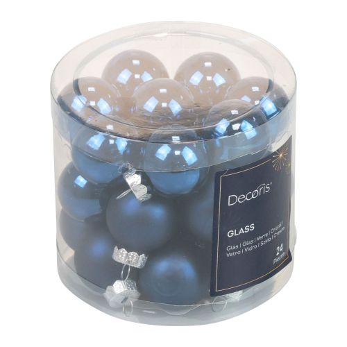Artikel Mini julkulor glas blå glaskulor Ø2,5cm 20 st