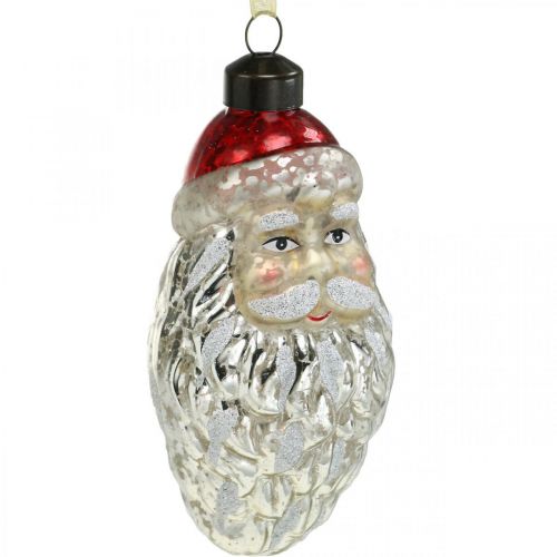 Floristik24 Dekorativt hänge jultomten, adventsdekoration, julgransdekoration äkta glas, vintage look H12cm Øcm 2st