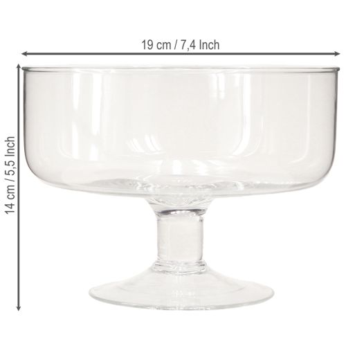 Floristik24 Glasskål för flytande ljus Skål med botten Ø19cm H14cm