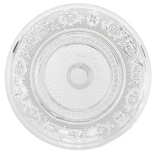 Artikel Glasplatta på fot Platt glasskål med klart mönster Ø15cm