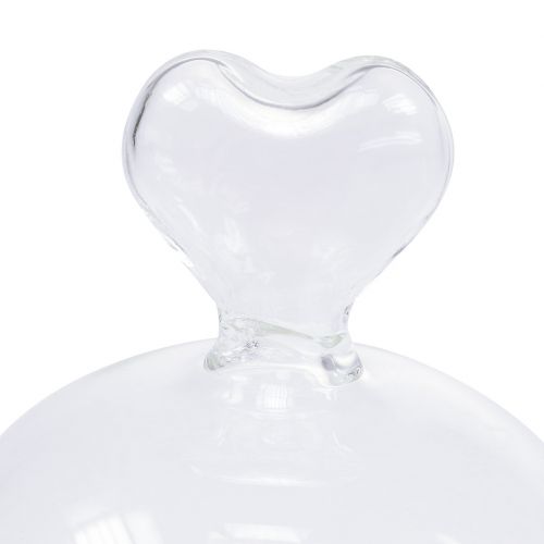 Glasplatta med klar klocka H13.5cm