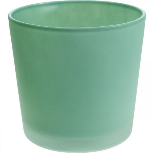 Floristik24 Blomkruka i glas grön plantering glasbalja Ø11,5cm H11cm