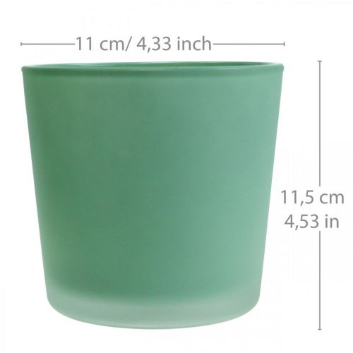 Artikel Blomkruka i glas grön plantering glasbalja Ø11,5cm H11cm