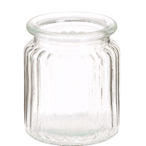 Artikel Glasvas klar räfflad glas dekorativ vas Ø8cm H9cm 6 st