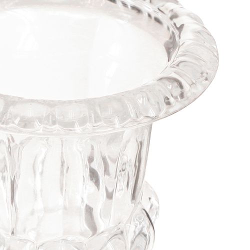 Artikel Glasvas liten vas med fot klar retro Ø11cm H14cm