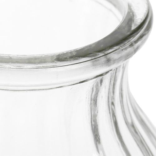 Artikel Glasvas vasspår dekorativt glas klar Ø12cm H18cm 2st