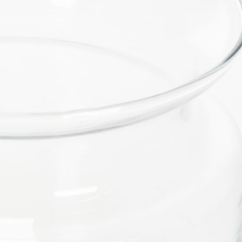 Artikel Klarglasvas, dekorativ glasvas med kant, för ljusstake eller blomvas, 15 cm