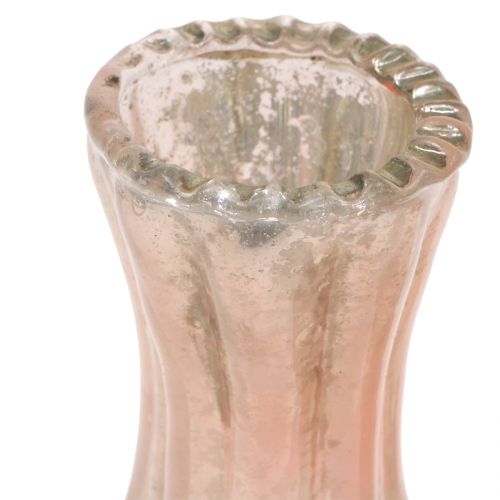 Floristik24 Glasvas bonde silverrosa H11cm 6st