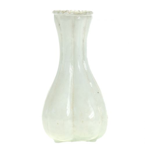 Floristik24 Glasvas bond silver vit H11cm 6st