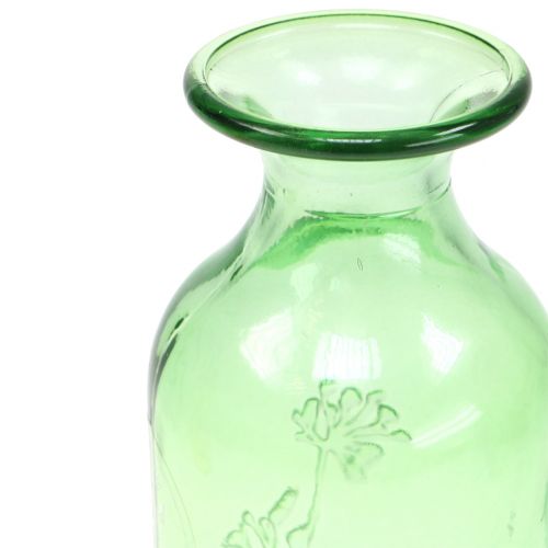 Floristik24 Glasvasflaska gul, grön H19cm 2st