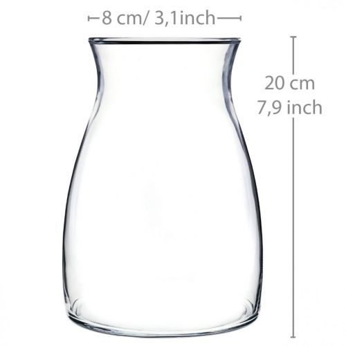 Floristik24 Dekorativ glasvas klar blomvas glas Ø11cm H20cm