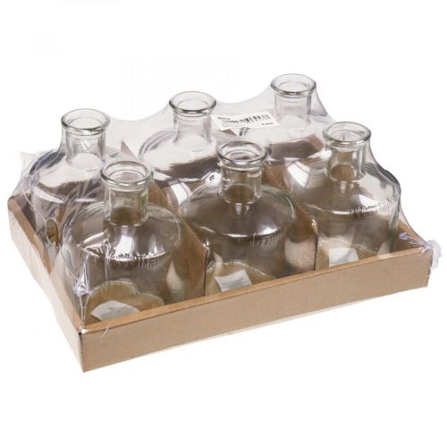Floristik24 Glasvas Apotekflaskor Deco Glas Deco Vas Klar Ø7cm 6st