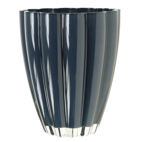 Floristik24 Glasvas "Bloom" mörkblå Ø14cm H17cm