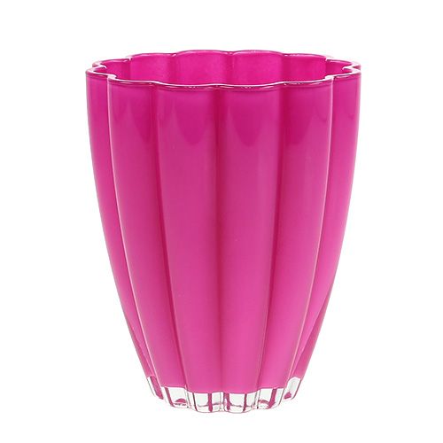Floristik24 Glasvas "Bloom" Pink Ø14cm H17cm