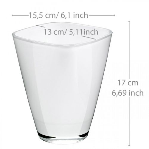 Artikel Orkidékruka vit glas H17cm B13cm