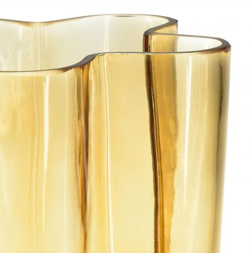 Floristik24 Glasvas brun vas glas ljusbrun blomma Ø15cm H20cm