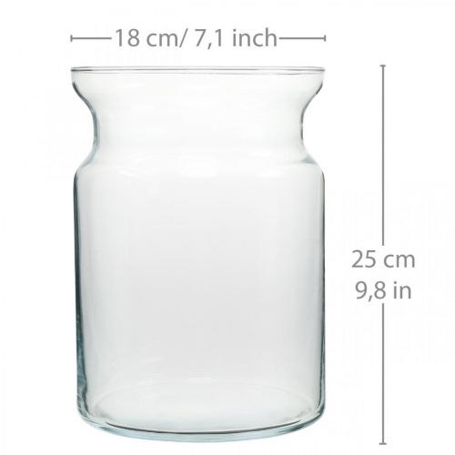 Floristik24 Glasvas klar dekorativ vas glaslykta blomvas Ø18cm H25cm