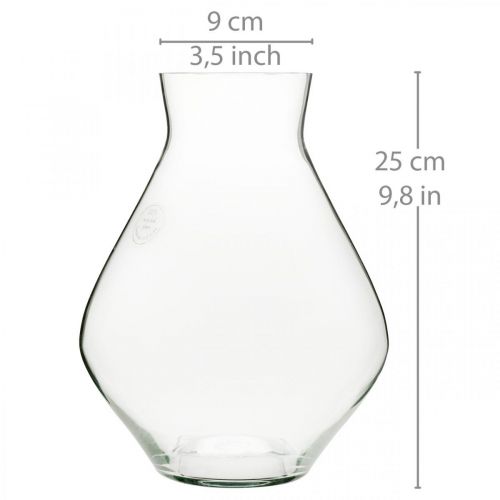 Artikel Blomvas glas lökformad glasvas klar dekorativ vas Ø20cm H25cm
