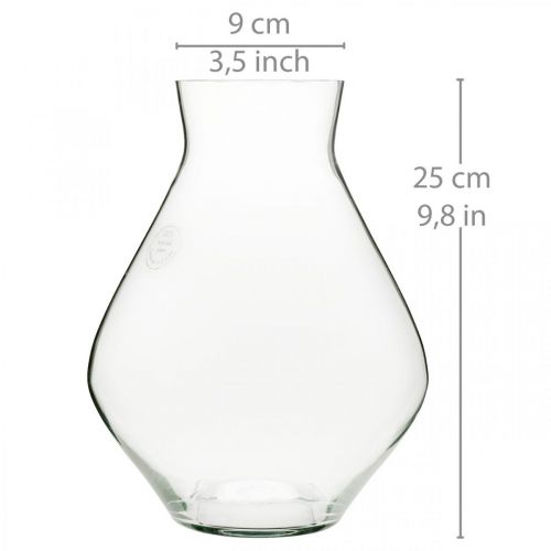 Floristik24 Blomvas glas lökformad glasvas klar dekorativ vas Ø20cm H25cm