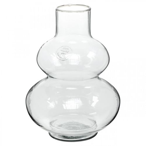 Floristik24 Glasvas rund blomvas dekorativ vas klarglas Ø16cm H23cm