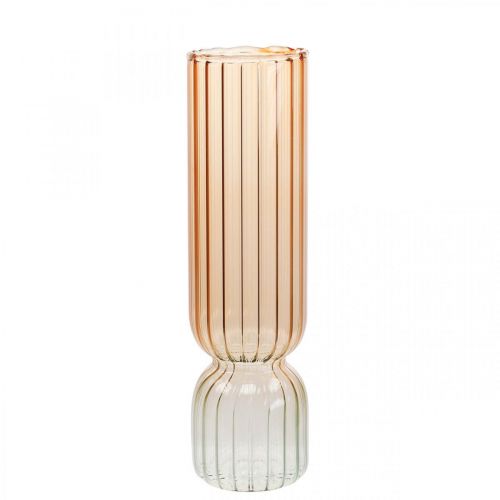 Glasvas Dekorativ vas Brun Klar Minivas Ø5cm H18cm