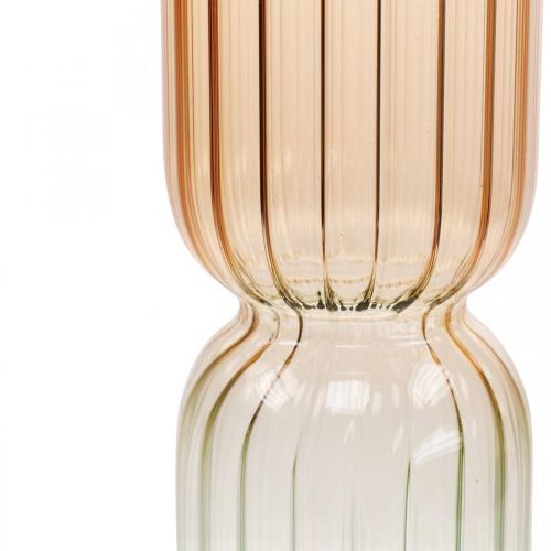 Glasvas Dekorativ vas Brun Klar Minivas Ø5cm H18cm
