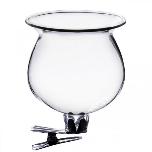 Floristik24 Glasvasklocka med klämma klar Ø5,5cm H6cm 4st