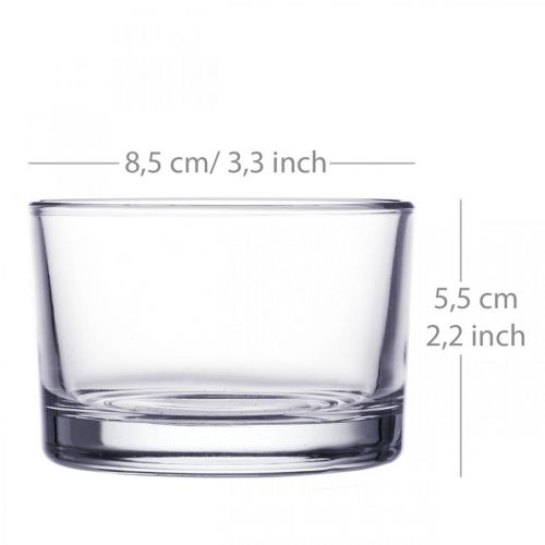 Artikel Glasvas klar Ø8,5cm H5,5cm