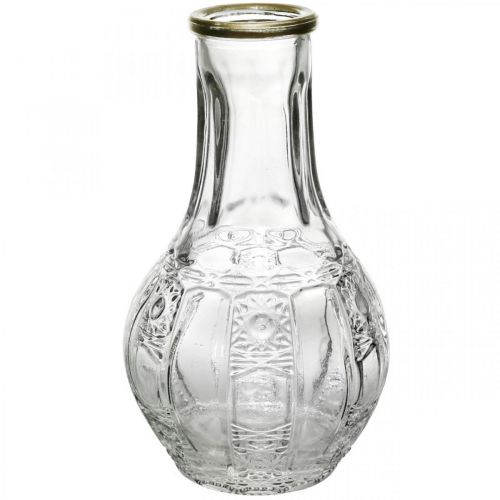 Floristik24 Glasvas kristalllook, blomstervas med guldkant Ø6,5 cm H11,5 cm