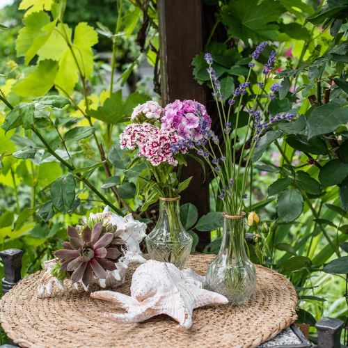 Floristik24 Glasvas kristalllook, blomstervas med guldkant Ø6,5 cm H11,5 cm